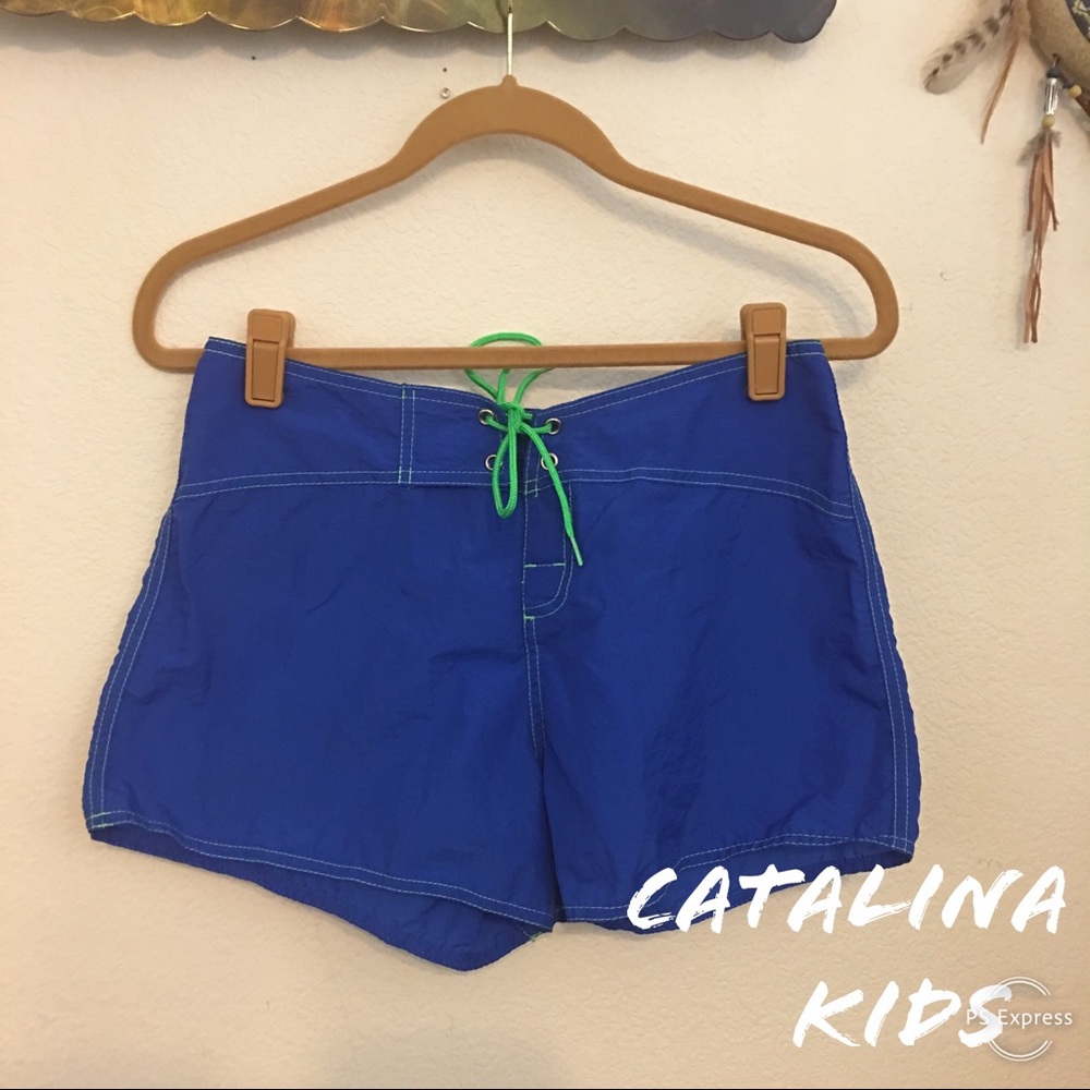 Catalina Kids blue nylon shorts NWOT L